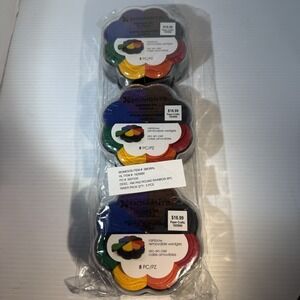 Momenta 8 Piece Removable Wedges Ink Pad Set Rainbow Tones Paper Crafts (3 Pack)